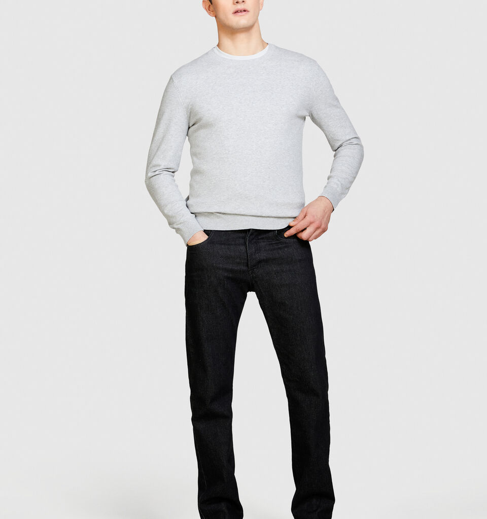 Slim fit sweater - men's crew neck sweaters - Light Gray | Sisley image number 1